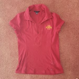 Tommy Hilfiger V neck Polo Iowa State Logo